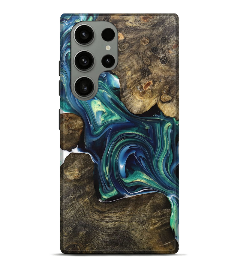 Galaxy S23 Ultra Wood+Resin Live Edge Phone Case - Cruz (Green, 703779)