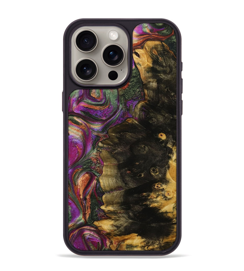 iPhone 15 Pro Max Wood+Resin Phone Case - Devon (Green, 703823)