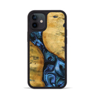 iPhone 12 Wood+Resin Phone Case - Fabian (Blue, 703854)