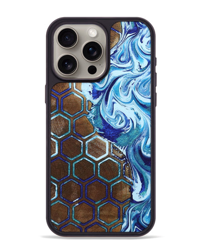 iPhone 15 Pro Max Wood+Resin Phone Case - Pam (Pattern, 703941)