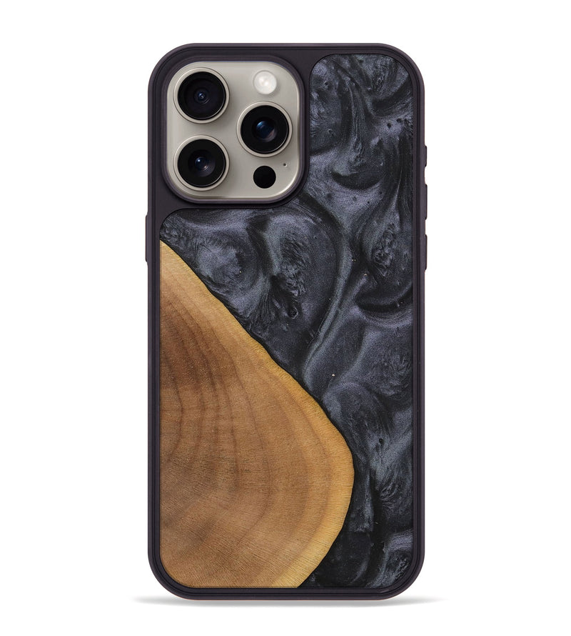 iPhone 15 Pro Max Wood+Resin Phone Case - Aviana (Pure Black, 703978)