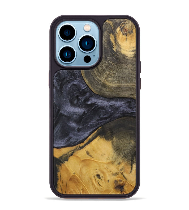 iPhone 14 Pro Max Wood+Resin Phone Case - Anderson (Pure Black, 703984)