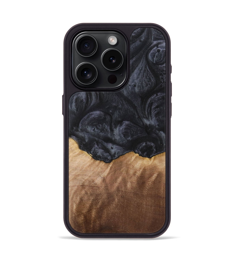 iPhone 15 Pro Wood+Resin Phone Case - Pablo (Pure Black, 703986)