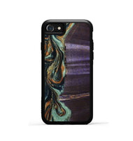 iPhone SE Wood+Resin Phone Case - Alexis (Teal & Gold, 704038)