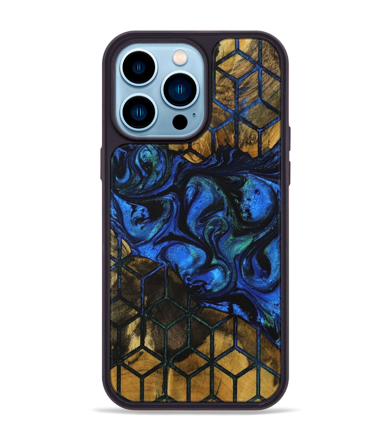 iPhone 14 Pro Max Wood+Resin Phone Case - Aaron (Pattern, 704069)