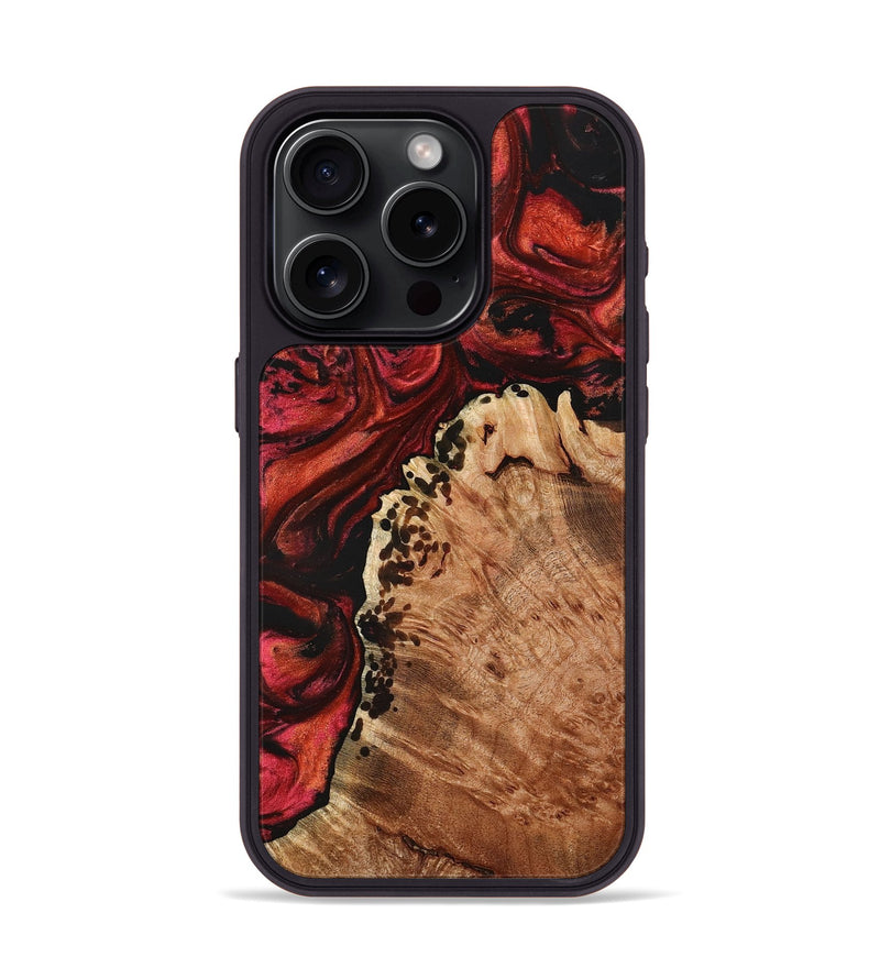 iPhone 15 Pro Wood+Resin Phone Case - Donnie (Red, 704112)