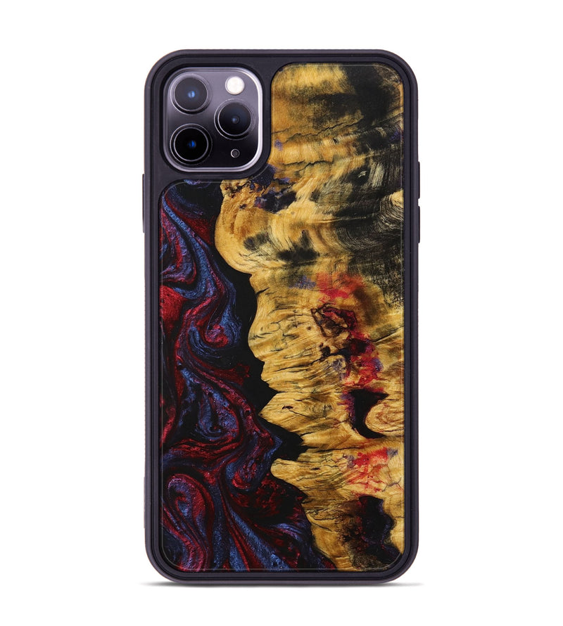 iPhone 11 Pro Max Wood+Resin Phone Case - Marlon (Red, 704118)