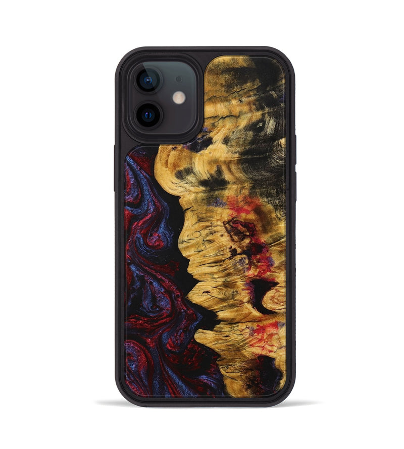 iPhone 12 Wood+Resin Phone Case - Marlon (Red, 704118)