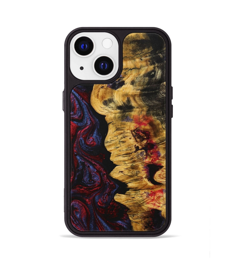 iPhone 13 Wood+Resin Phone Case - Marlon (Red, 704118)