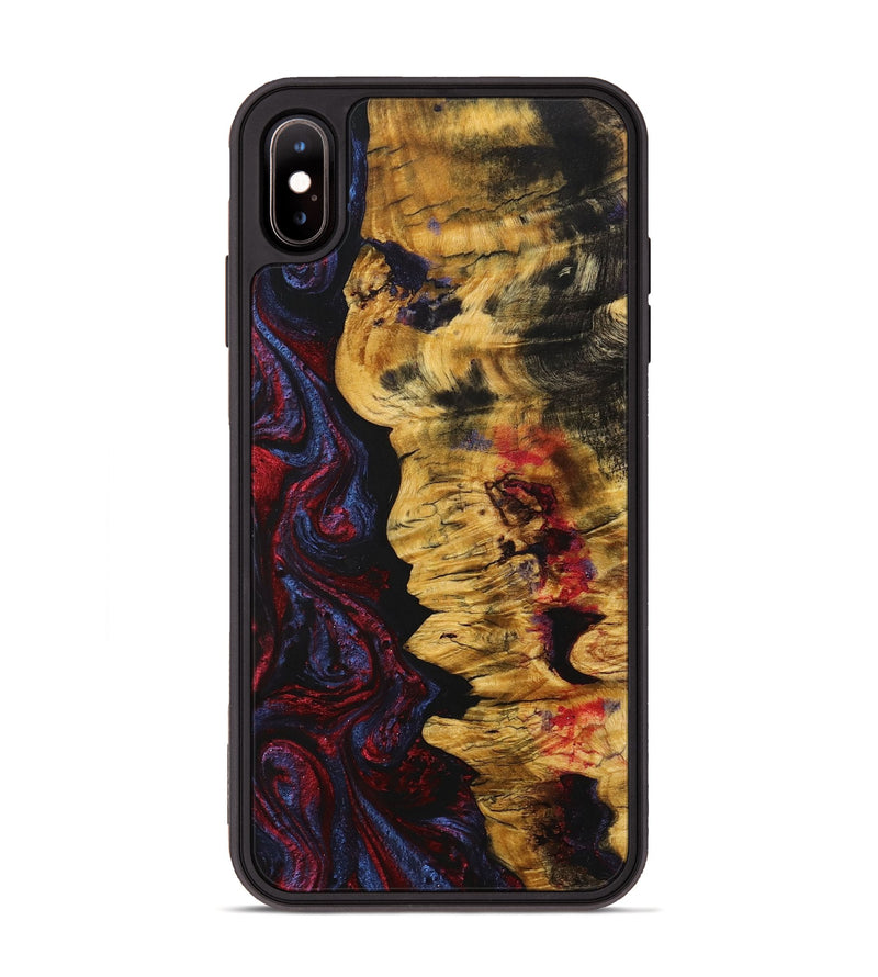 iPhone Xs Max Wood+Resin Phone Case - Marlon (Red, 704118)