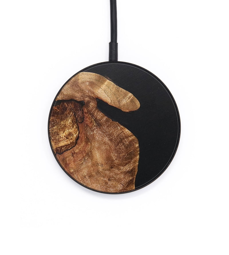Circle Wood+Resin Wireless Charger - June (Pure Black, 704162)