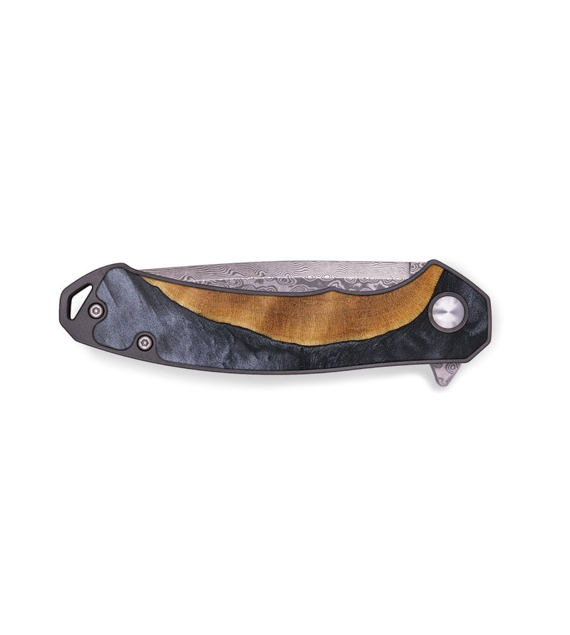 EDC Wood+Resin Pocket Knife - Hilda (Pure Black, 704211)