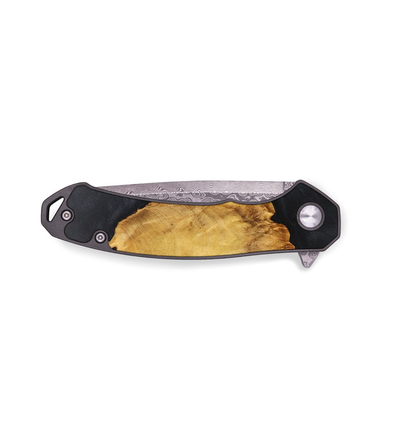 EDC Wood+Resin Pocket Knife - Cleo (Pure Black, 704215)