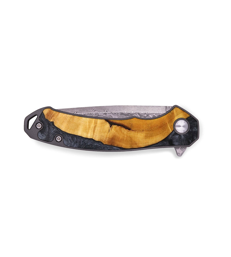 EDC Wood+Resin Pocket Knife - Julio (Pure Black, 704219)