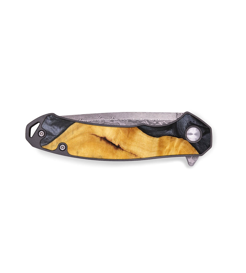 EDC Wood+Resin Pocket Knife - Nehemiah (Pure Black, 704226)