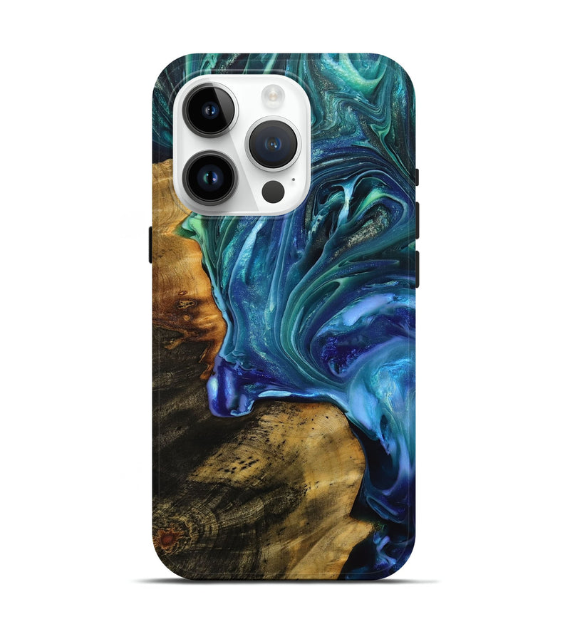 iPhone 15 Pro Wood+Resin Live Edge Phone Case - Serenity (Ombre, 704245)