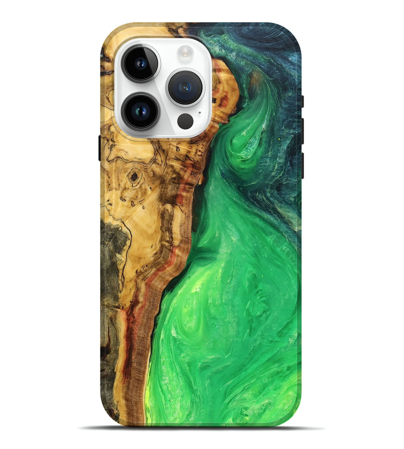 iPhone 15 Pro Max Wood+Resin Live Edge Phone Case - Clinton (Ombre, 704246)