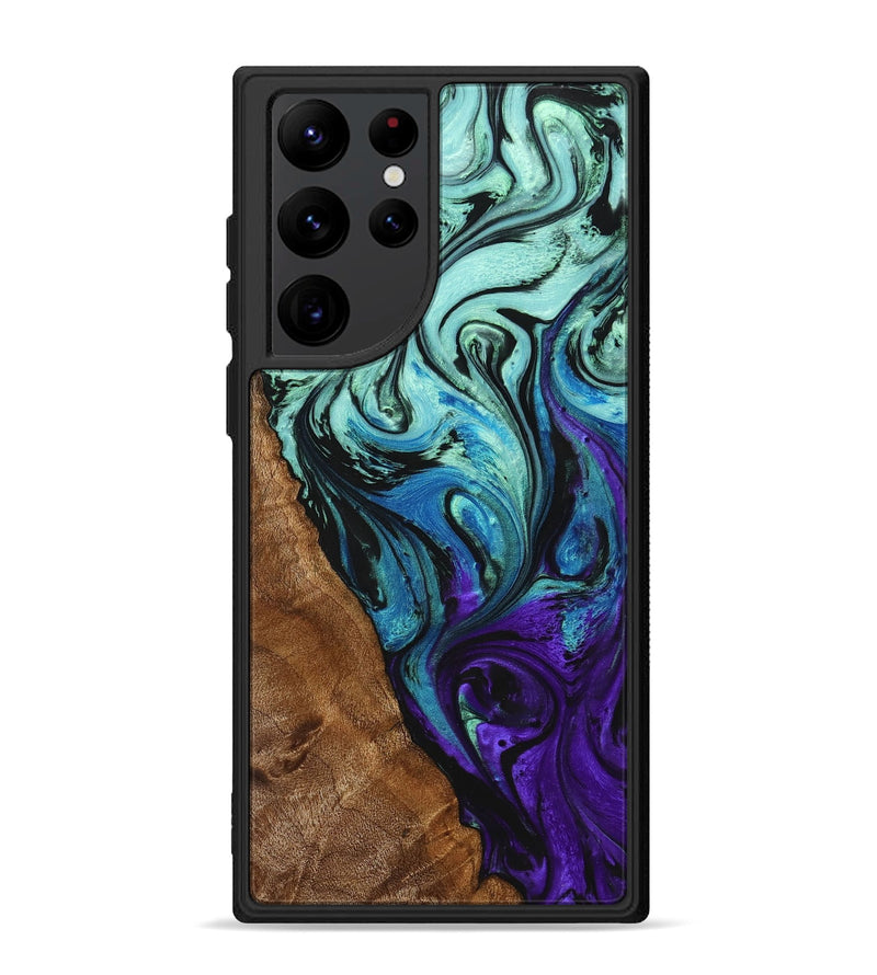 Galaxy S22 Ultra Wood+Resin Phone Case - Ted (Ombre, 704258)