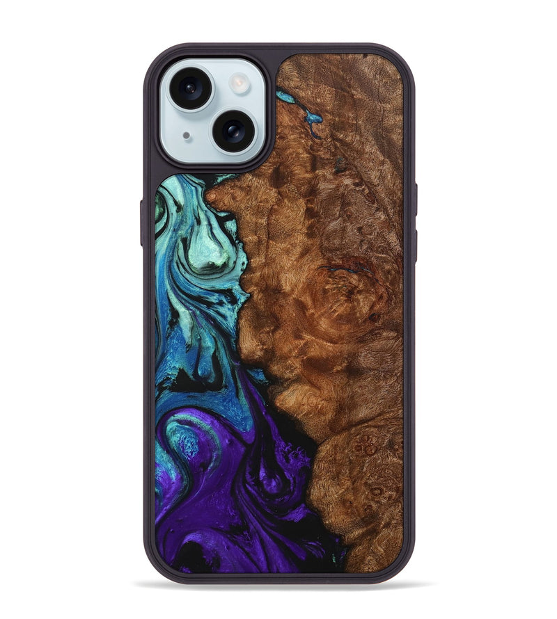 iPhone 15 Plus Wood+Resin Phone Case - Rebekah (Ombre, 704259)
