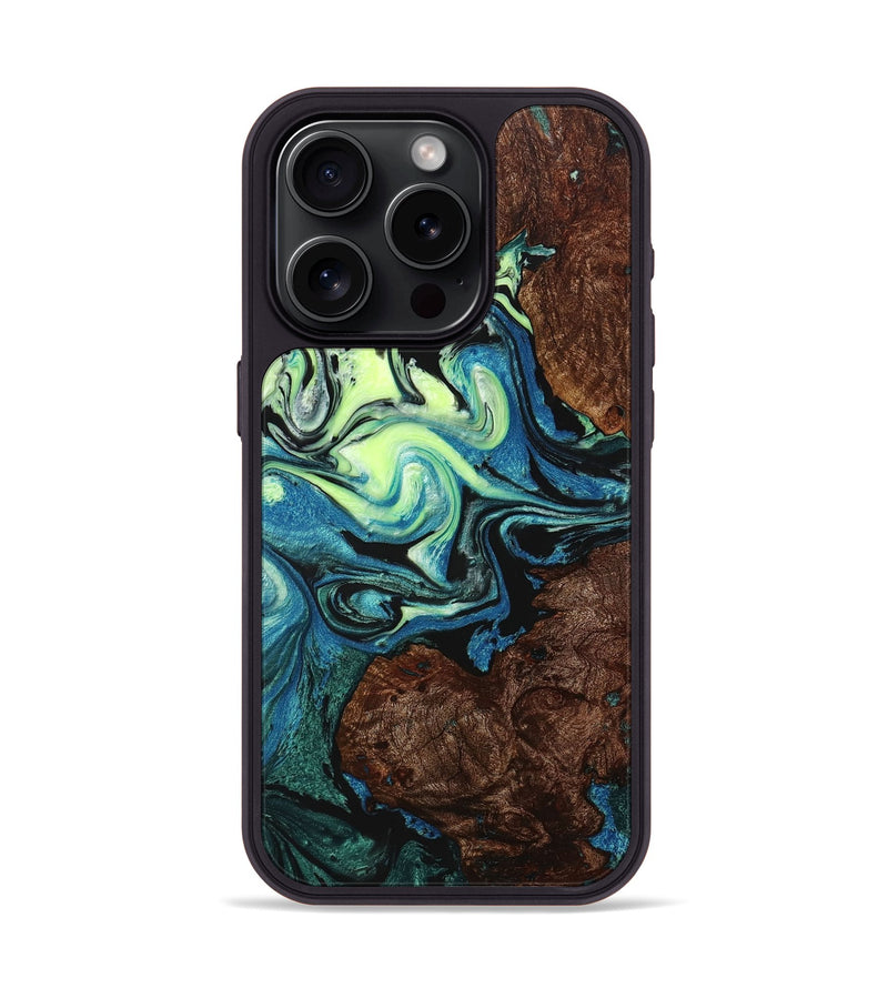 iPhone 15 Pro Wood+Resin Phone Case - Harper (Ombre, 704266)