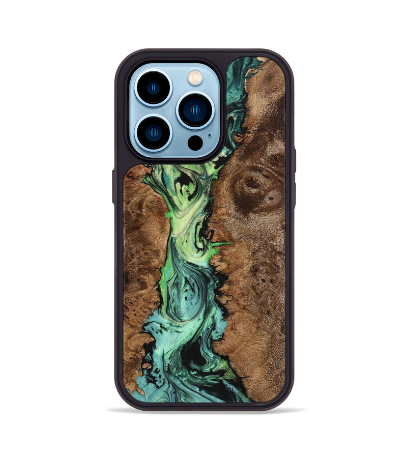 iPhone 14 Pro Wood+Resin Phone Case - Cyrus (Ombre, 704271)