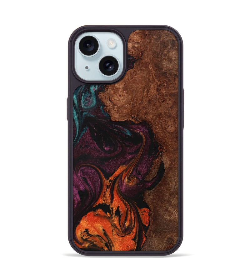 iPhone 15 Wood+Resin Phone Case - Etta (Ombre, 704278)
