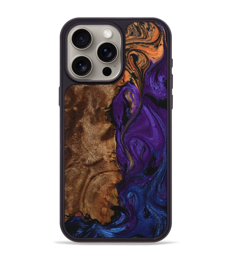 iPhone 15 Pro Max Wood+Resin Phone Case - Sidney (Ombre, 704302)