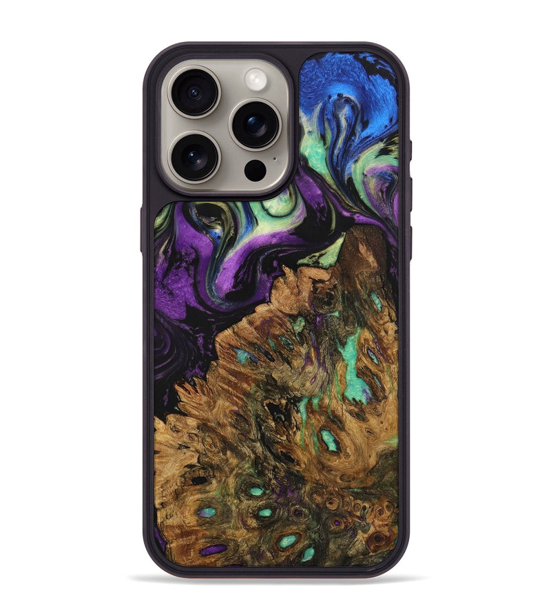 iPhone 15 Pro Max Wood+Resin Phone Case - Brinley (Ombre, 704304)