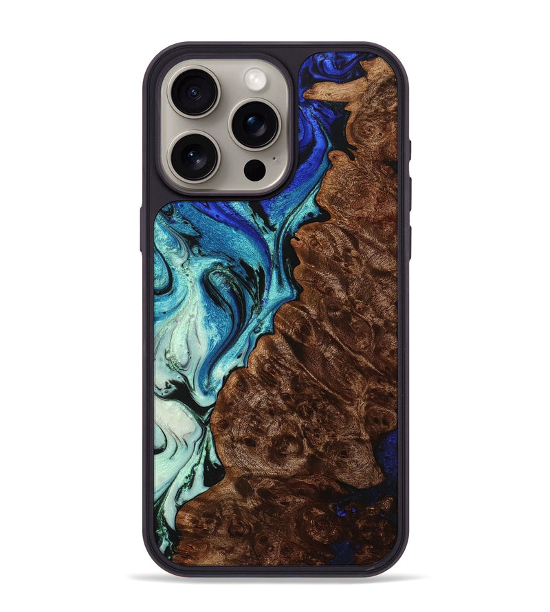 iPhone 15 Pro Max Wood+Resin Phone Case - Noah (Ombre, 704315)