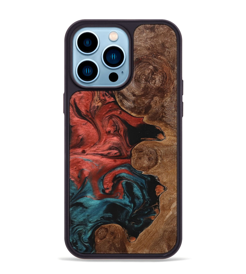 iPhone 14 Pro Max Wood+Resin Phone Case - Merle (Ombre, 704316)