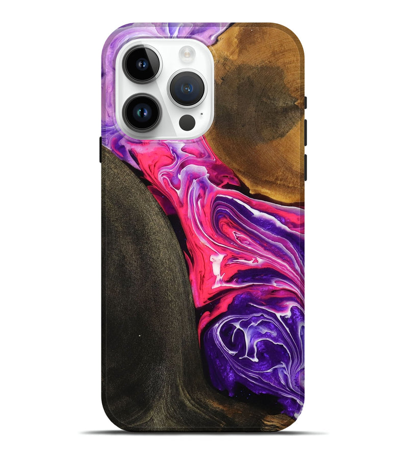 iPhone 15 Pro Max Wood+Resin Live Edge Phone Case - Christian (Ombre, 704327)