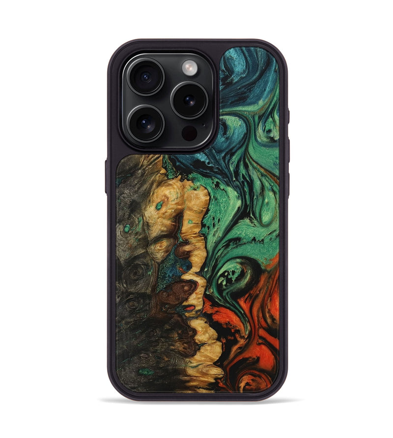 iPhone 15 Pro Wood+Resin Phone Case - Tamika (Ombre, 704345)