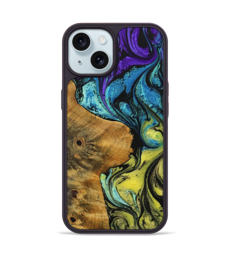 iPhone 15 Wood+Resin Phone Case - Kellan (Ombre, 704360)