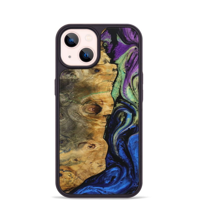 iPhone 14 Wood+Resin Phone Case - Deandre (Ombre, 704373)