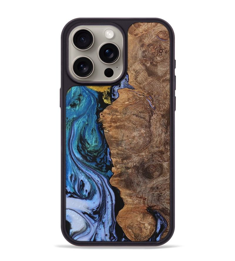 iPhone 15 Pro Max Wood+Resin Phone Case - Abby (Ombre, 704375)