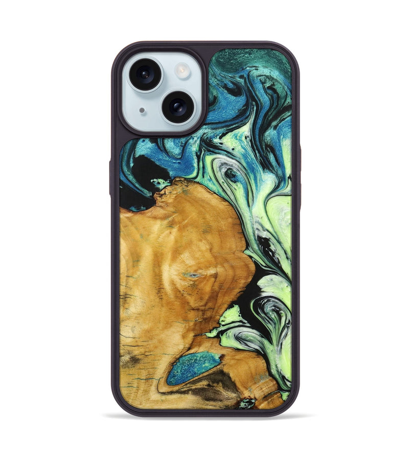 iPhone 15 Wood+Resin Phone Case - Brynn (Ombre, 704386)