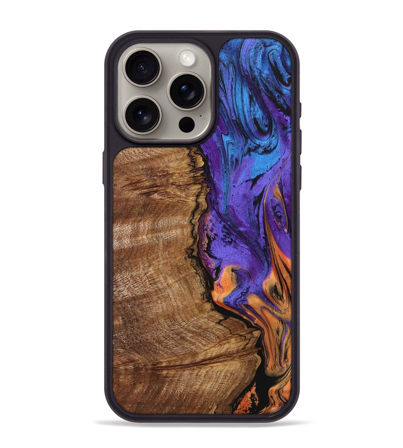 iPhone 15 Pro Max Wood+Resin Phone Case - Anastasia (Ombre, 704400)
