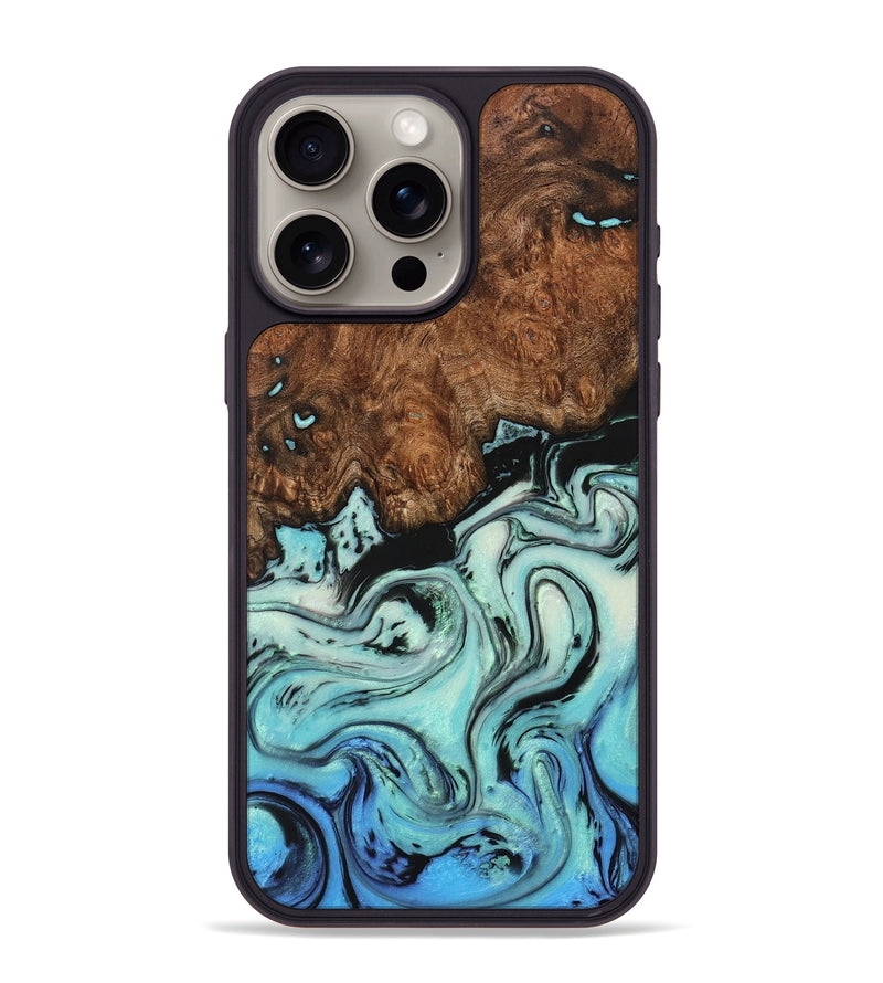 iPhone 15 Pro Max Wood+Resin Phone Case - Lela (Ombre, 704417)