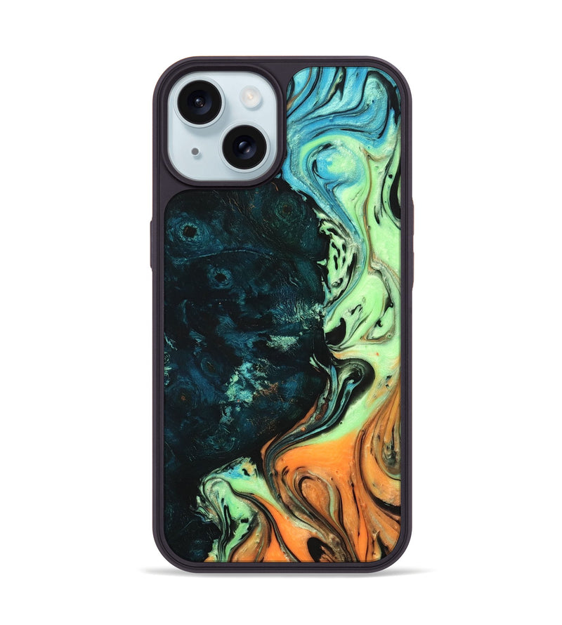 iPhone 15 Wood+Resin Phone Case - Eunice (Ombre, 704423)