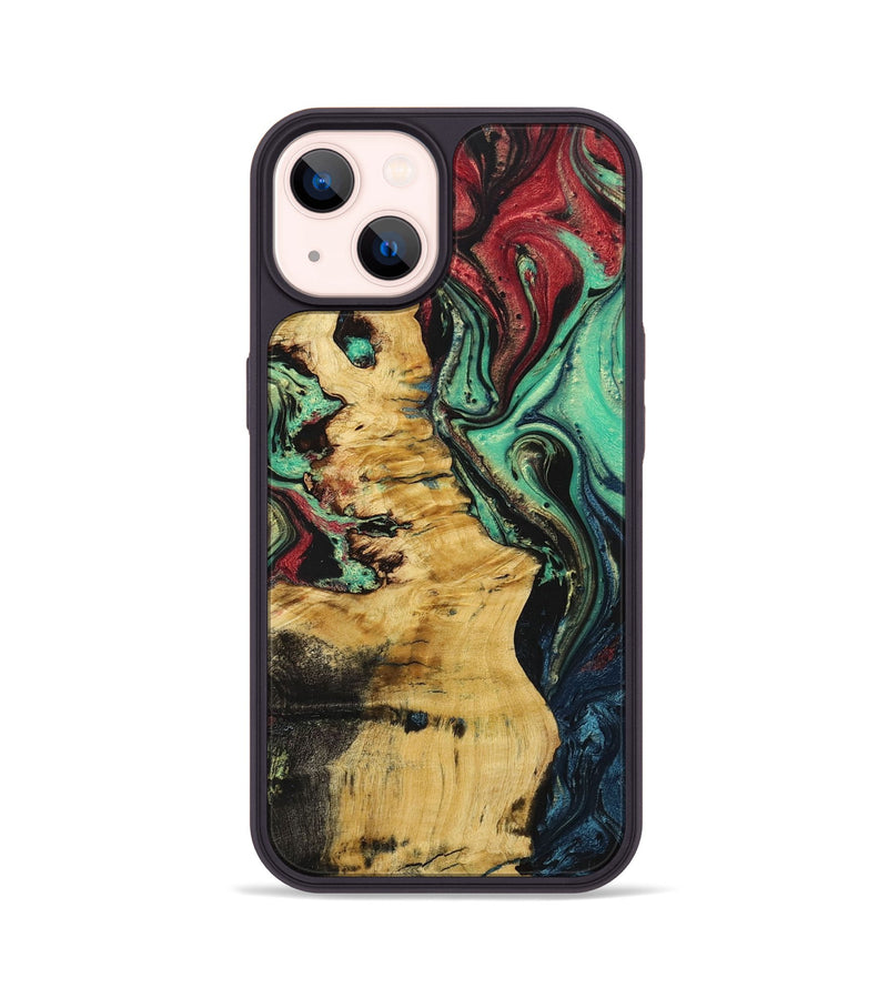 iPhone 14 Wood+Resin Phone Case - Ivy (Ombre, 704445)