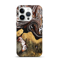 iPhone 15 Pro Wood+Resin Live Edge Phone Case - Ellen (Black & White, 704610)