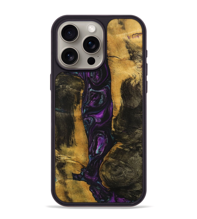 iPhone 15 Pro Max Wood+Resin Phone Case - Marjorie (Purple, 704747)