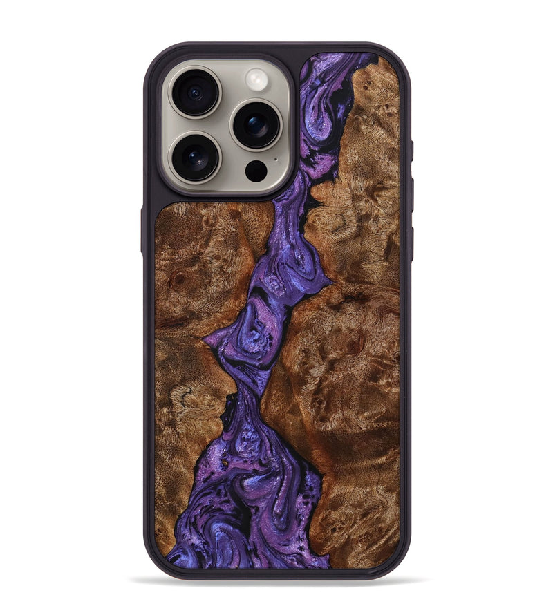 iPhone 15 Pro Max Wood+Resin Phone Case - Juniper (Purple, 704749)