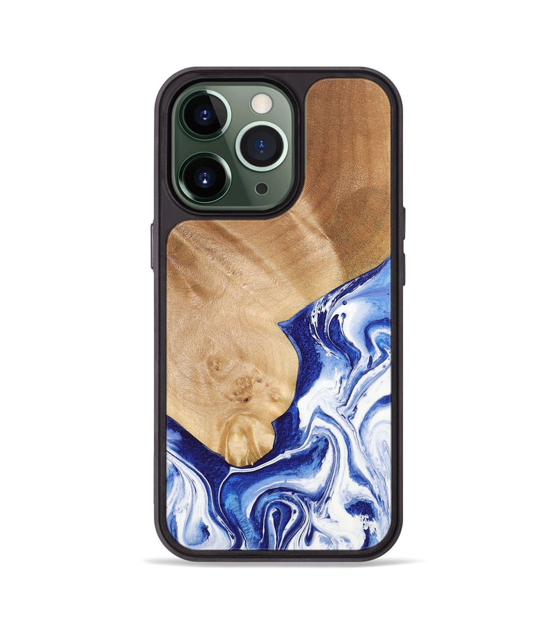 iPhone 13 Pro Wood+Resin Phone Case - Sawyer (Blue, 704768)