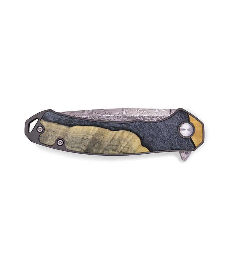 EDC Wood+Resin Pocket Knife - Noelle (Pure Black, 704911)
