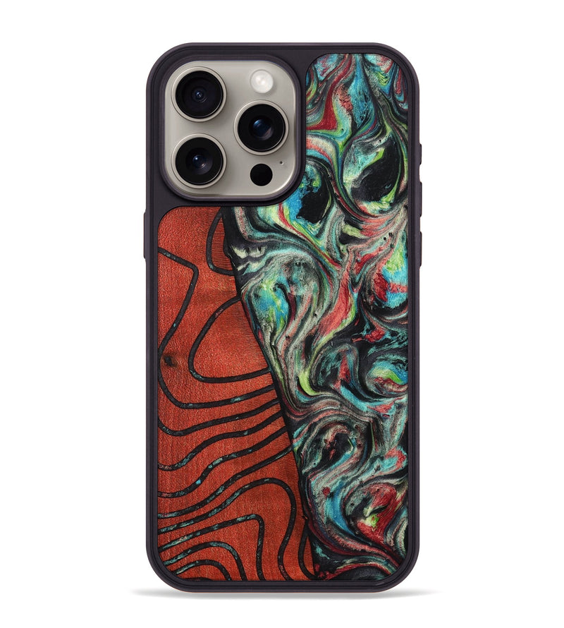 iPhone 15 Pro Max Wood+Resin Phone Case - Rudolph (Pattern, 704937)