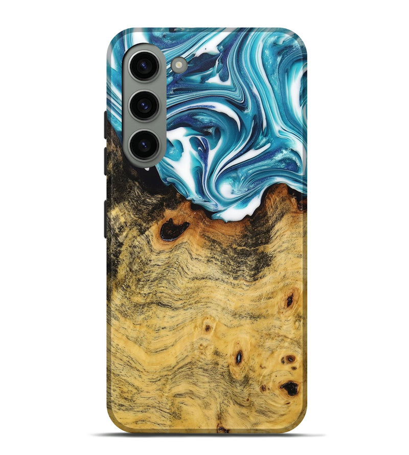 Galaxy S23 Plus Wood+Resin Live Edge Phone Case - Ann (Blue, 704992)