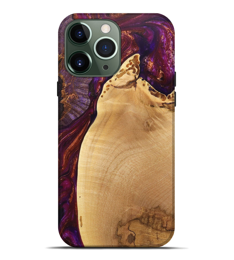 iPhone 13 Pro Max Wood+Resin Live Edge Phone Case - Tobias (Purple, 705003)