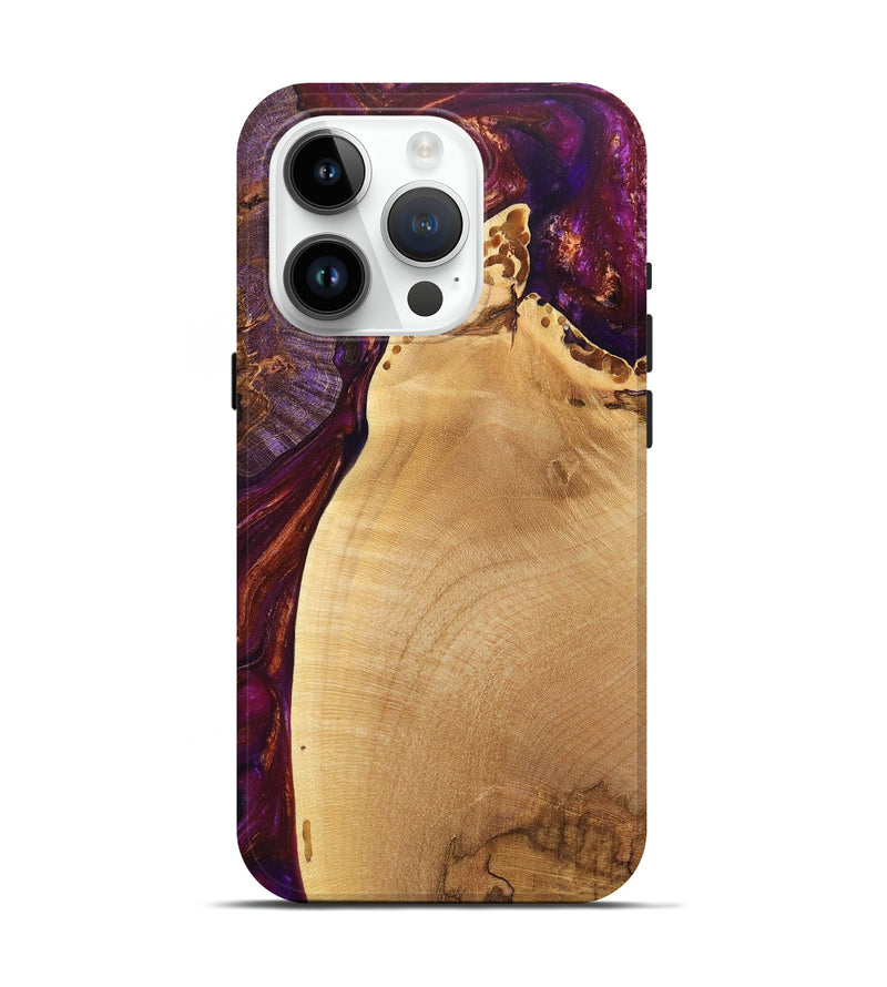 iPhone 15 Pro Wood+Resin Live Edge Phone Case - Tobias (Purple, 705003)