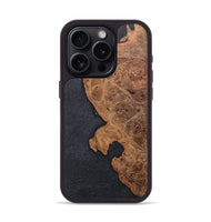 iPhone 15 Pro Wood+Resin Phone Case - Bruce (Pure Black, 705083)
